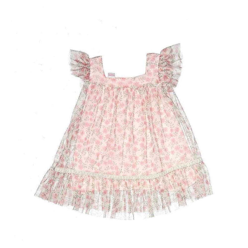 Zara Floral Pink Ruffle Dress
